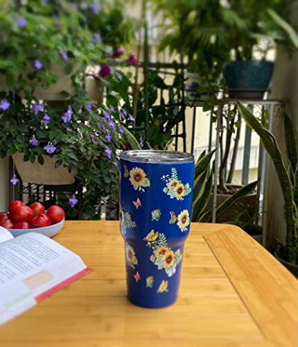 Sunflower Travel Coffee Mug Stainless Steel Reusable