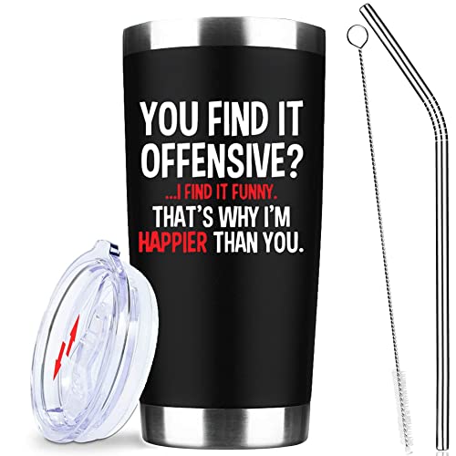 Funny Offensive 20 oz Insulated Tumbler | Black