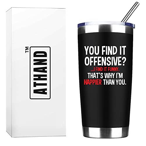 Funny Offensive 20 oz Insulated Tumbler | Black