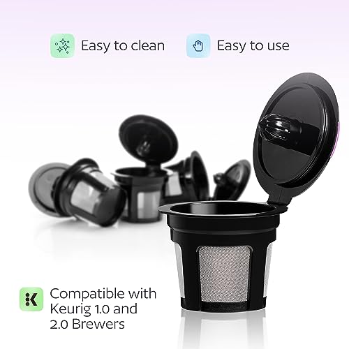 4 Universal Fit Black Reusable K-Cups for Keurig Brewers