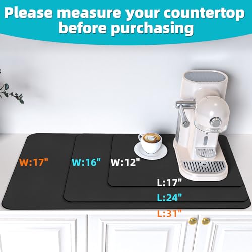 Coffee Bar Mat: Rubber-backed, Absorbent, Fits under Espresso Machine