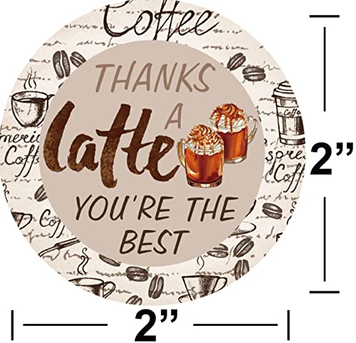 Coffee-Themed Thank You Stickers: 500 Pcs Per Roll