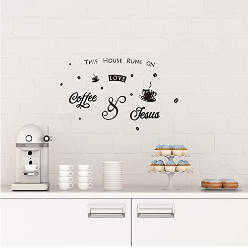 Coffee Theme Wall Sticker: Love, Coffee, Jesus