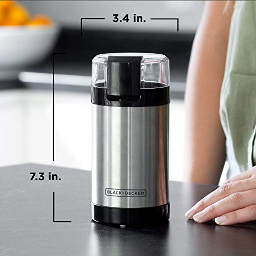 BLACK+DECKER One Touch Coffee Grinder, Stainless Steel