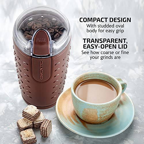 Compact Electric Coffee Grinder - Stainless Blade for Beans