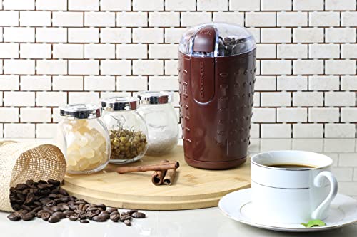 Compact Electric Coffee Grinder - Stainless Blade for Beans