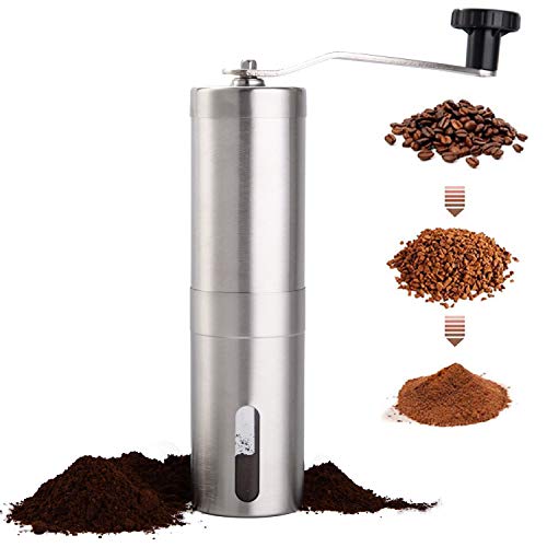 PARACITY Manual Coffee Grinder - Stainless Steel, Ceramic Burr
