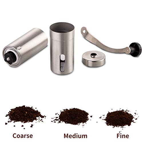 PARACITY Manual Coffee Grinder - Stainless Steel, Ceramic Burr