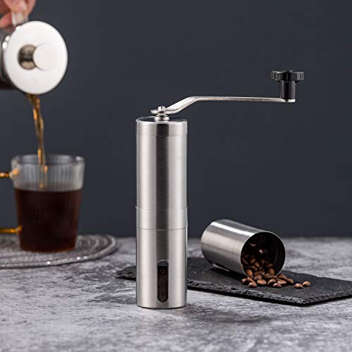 PARACITY Manual Coffee Grinder - Stainless Steel, Ceramic Burr