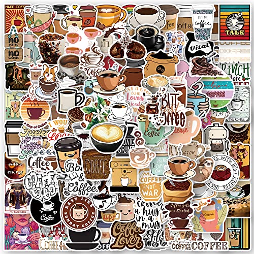 Anhstks Coffee Stickers | 100 Pack | Vinyl Waterproof