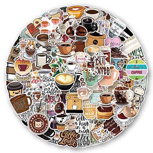 Anhstks Coffee Stickers | 100 Pack | Vinyl Waterproof