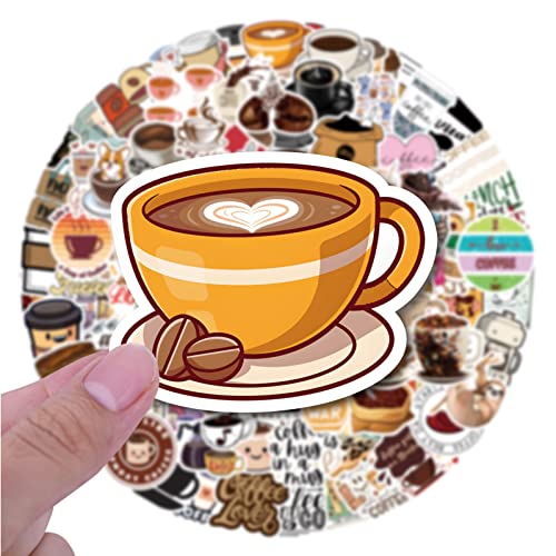 Anhstks Coffee Stickers | 100 Pack | Vinyl Waterproof