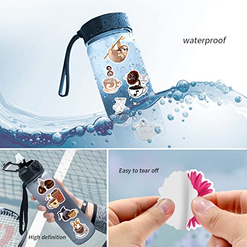 Anhstks Coffee Stickers | 100 Pack | Vinyl Waterproof