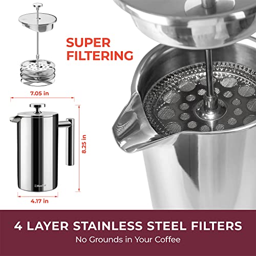 Mueller French Press Insulated Stainless Steel Coffee Maker