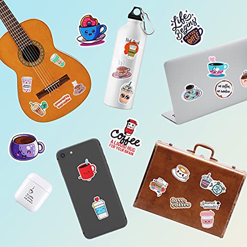 Coffee Cup Stickers: Cute, Waterproof, 100 Pieces
