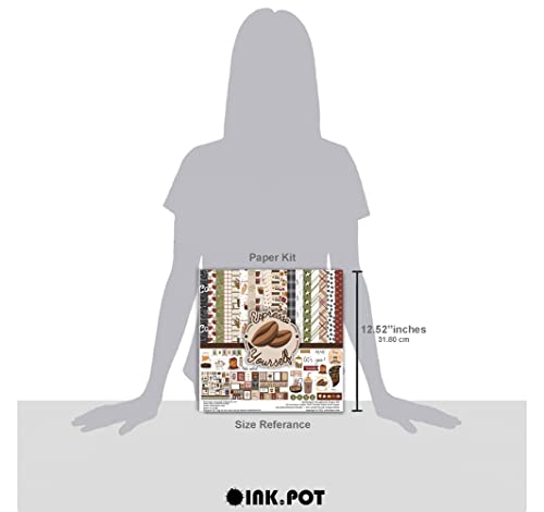 Coffee Theme Scrapbook Paper Kit -16 Pages