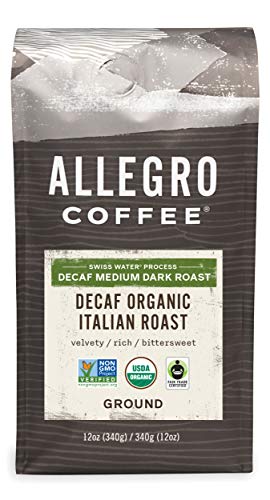 Allegro Organic Decaf Italian Roast Ground Coffee, 12 oz