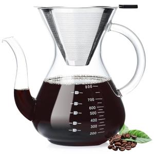 Unbreakable Pour Over Coffee Maker - Glass Carafe