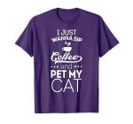 Funny Coffee Cat T-Shirt: Sipping and Petting