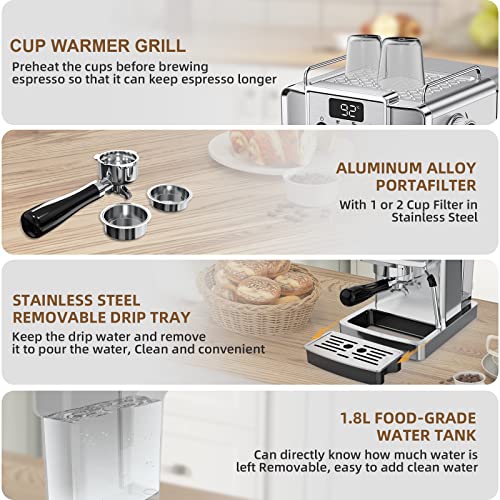 Espresso Machine with Milk Frother for Home Brewing