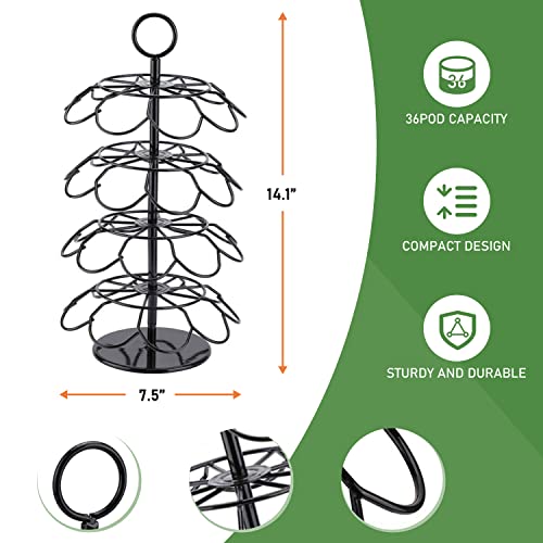Meegoo Coffee Pod Holder - K-Cup Compatible, 36 Pod Storage