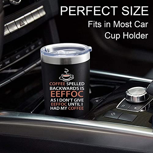 Funny Coffee Mug Gift Basket - 20 oz Tumblers Cup (Black)