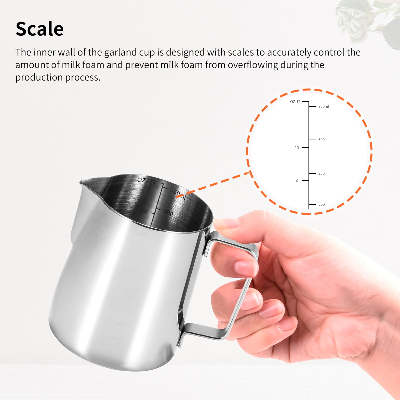 Stainless Steel Milk Frothing Pitcher with Latte Art Pen