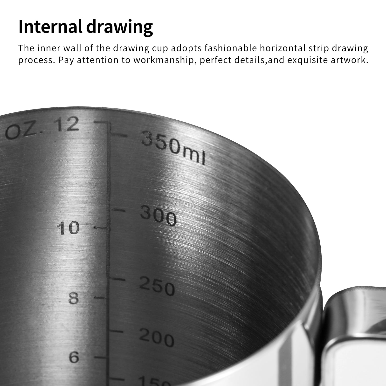 Stainless Steel Milk Frothing Pitcher with Latte Art Pen