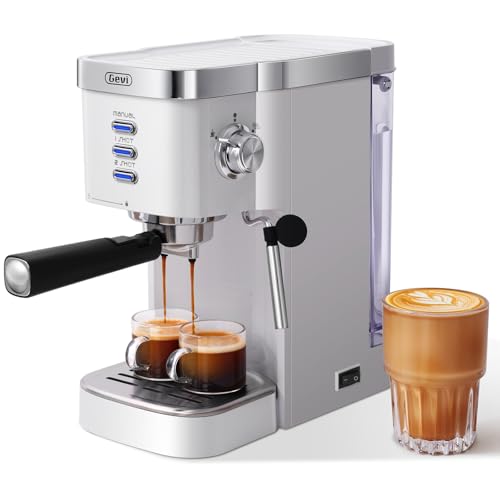 Compact Gevi Espresso Machine with Milk Frother Steam Wand