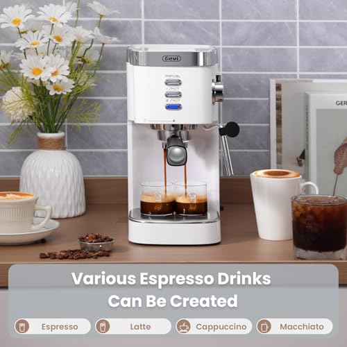 Compact Gevi Espresso Machine with Milk Frother Steam Wand