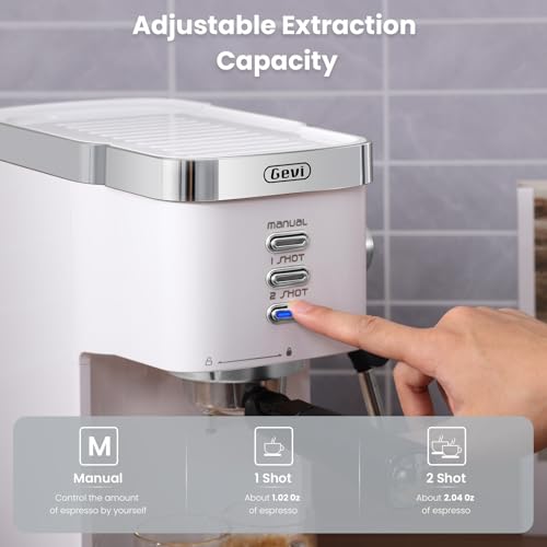 Compact Gevi Espresso Machine with Milk Frother Steam Wand