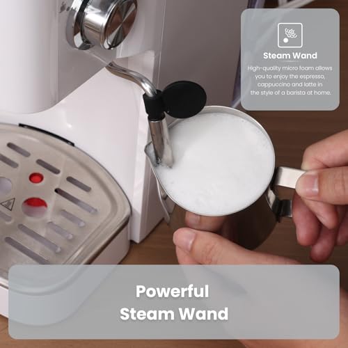 Compact Gevi Espresso Machine with Milk Frother Steam Wand