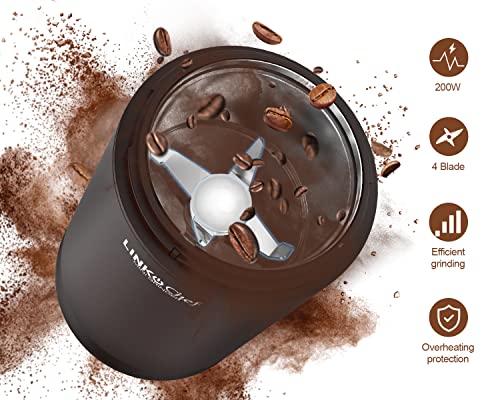 LINKChef Coffee Grinder for Seeds, Nuts, and Herbs