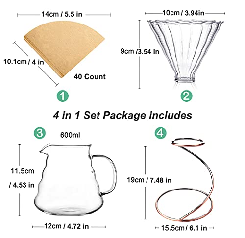 Bronze Pour Over Coffee Maker Set