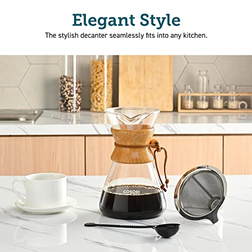 COSORI Stainless Steel Pour Over Coffee Maker, 8-Cup