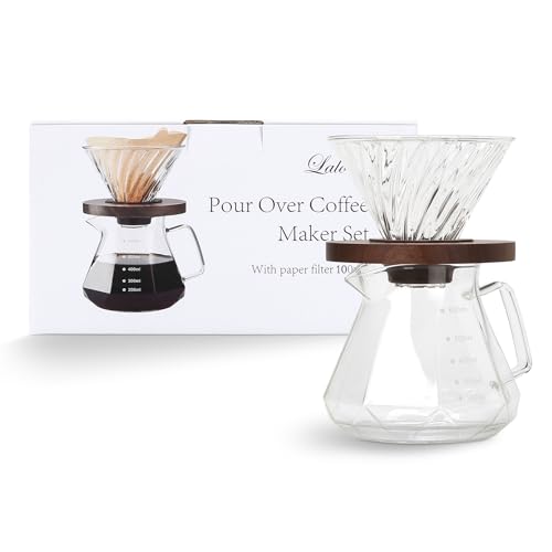 Lalord Pour Over Coffee Maker, Glass Carafe