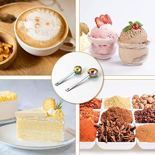 Multicolor Stainless Steel Long Handle Coffee Scoop Set