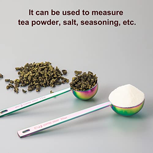 Multicolor Stainless Steel Long Handle Coffee Scoop Set