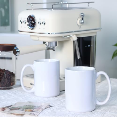 Set of 4 Smilatte 16 OZ White Coffee Mugs