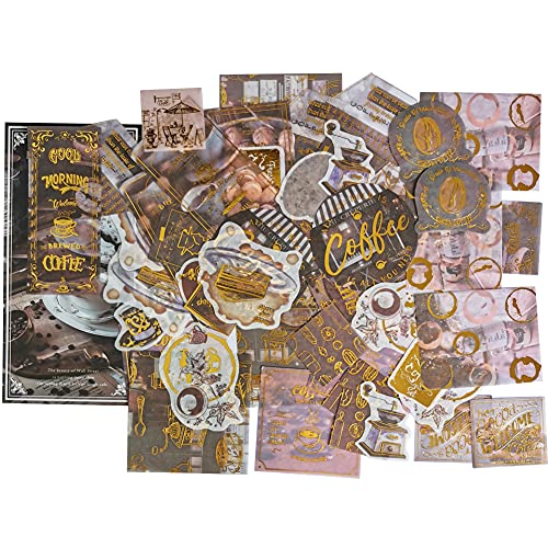 Coffee Themed Vintage Sticker Set for Crafts