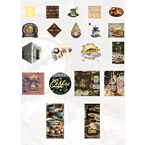 Coffee Themed Vintage Sticker Set for Crafts