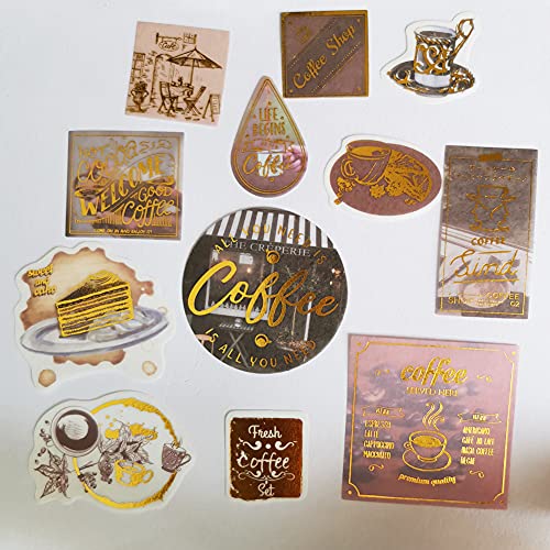 Coffee Themed Vintage Sticker Set for Crafts