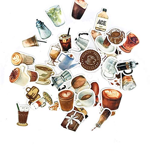 Retro Coffee Waterproof Stickers for Scrapbook - MAXLEAF