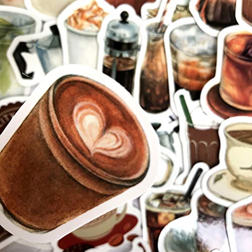 Retro Coffee Waterproof Stickers for Scrapbook - MAXLEAF