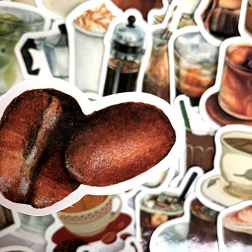 Retro Coffee Waterproof Stickers for Scrapbook - MAXLEAF