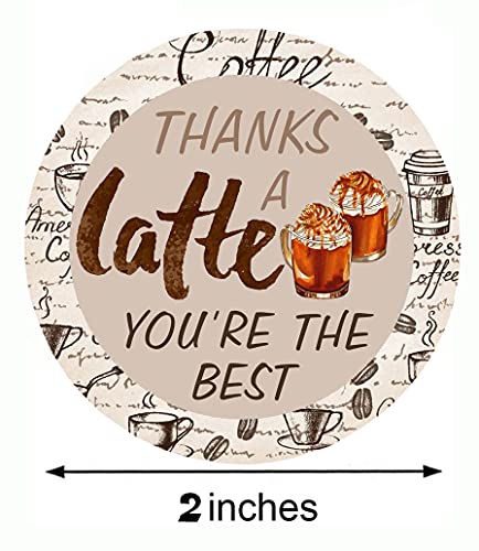 Coffee Themed Thank You Stickers - 500pcs