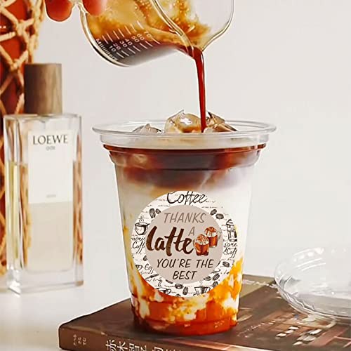 Coffee Themed Thank You Stickers - 500pcs