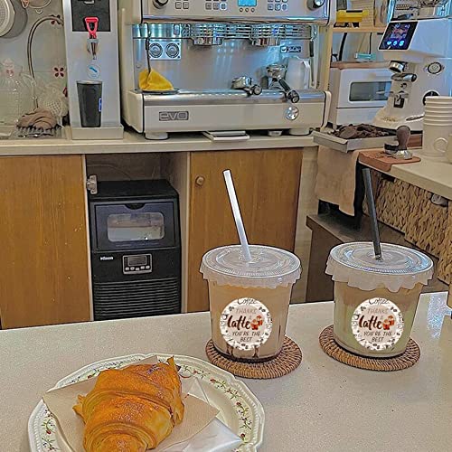 Coffee Themed Thank You Stickers - 500pcs