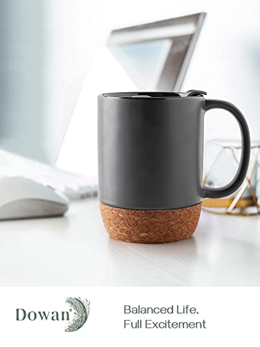 Cork-bottomed Spill-proof Ceramic Coffee Mugs, 15 oz (Set of 2)