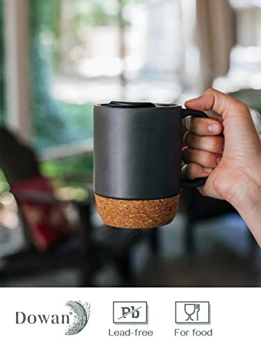 Cork-bottomed Spill-proof Ceramic Coffee Mugs, 15 oz (Set of 2)